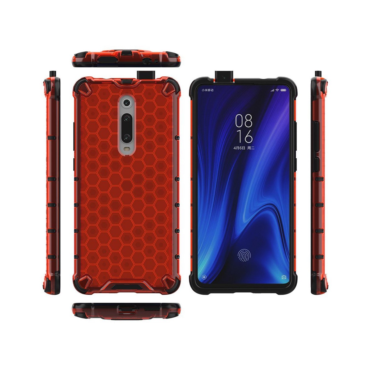 Funda Tipo Honeycomb Armor (Pc+Tpu) Roja para Xiaomi Mi 9T / Mi 9T Pro