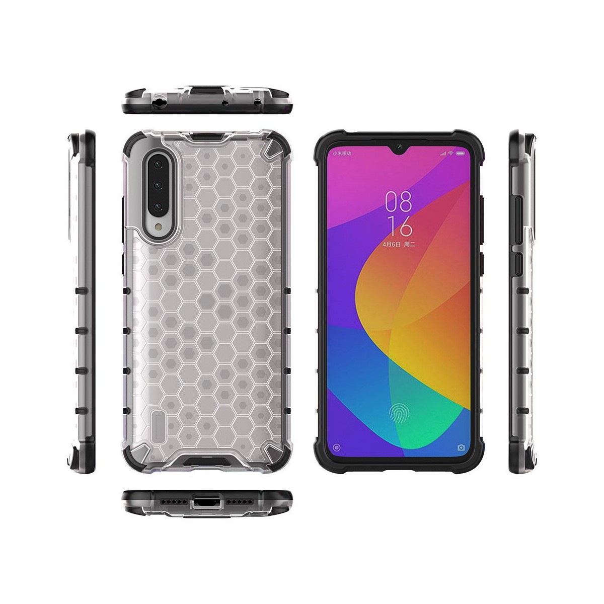 Funda Tipo Honeycomb Armor (Pc+Tpu) Gris para Xiaomi Mi A3