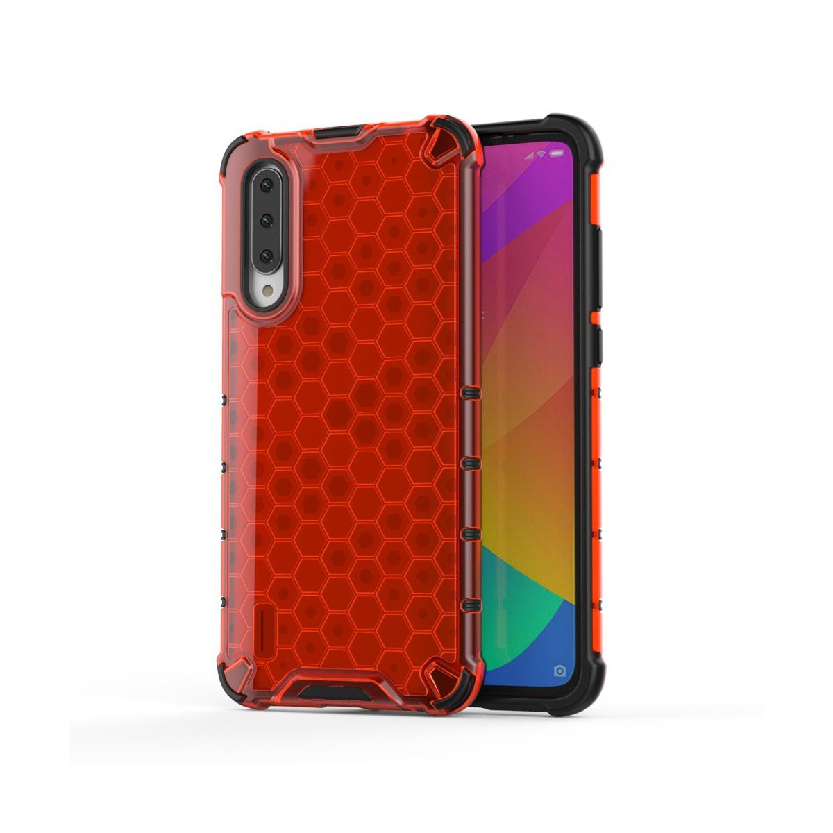 Funda Tipo Honeycomb Armor (Pc+Tpu) Roja para Xiaomi Mi A3