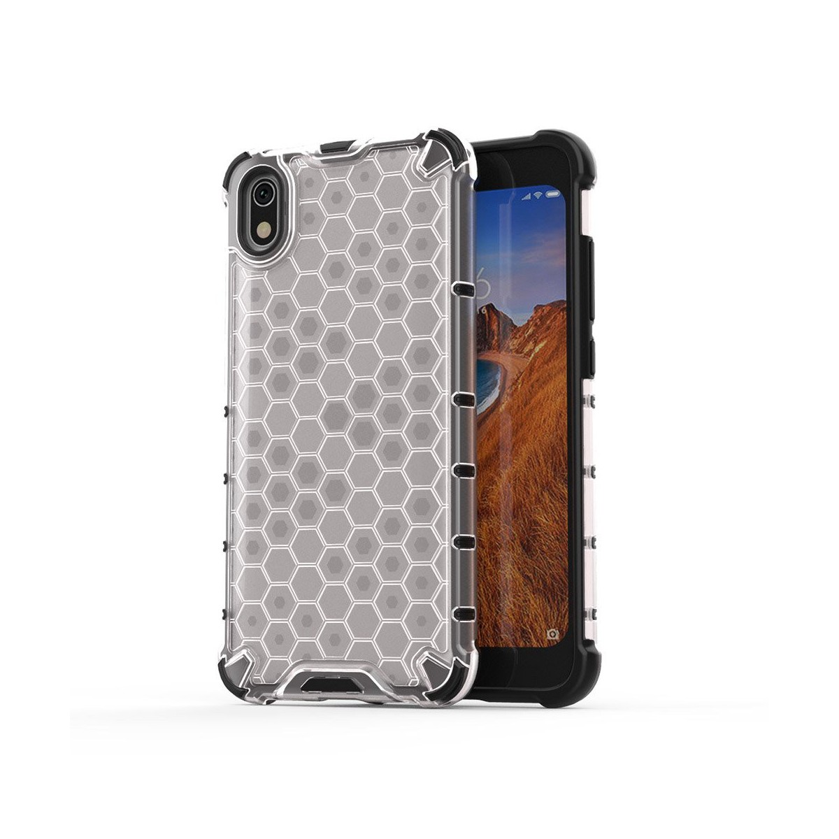 Funda Tipo Honeycomb Armor (Pc+Tpu) Transparente para Xiaomi Redmi 7A