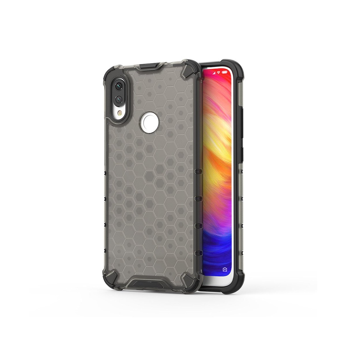 Funda Tipo Honeycomb Armor (Pc+Tpu) Gris para Xiaomi Redmi Note 7
