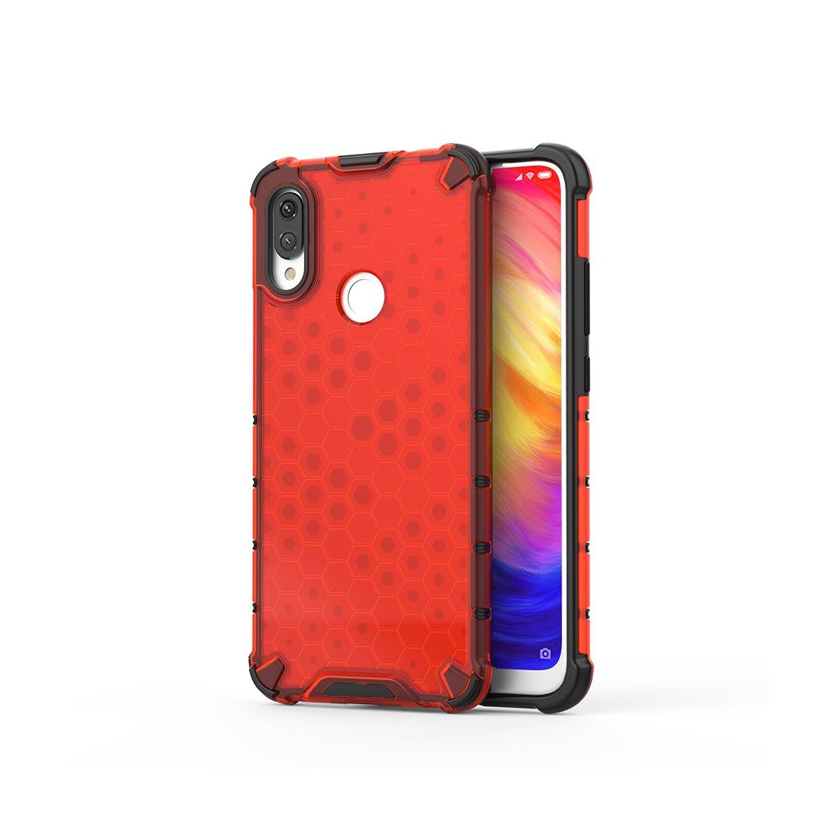 Funda Tipo Honeycomb Armor (Pc+Tpu) Roja para Xiaomi Redmi Note 7
