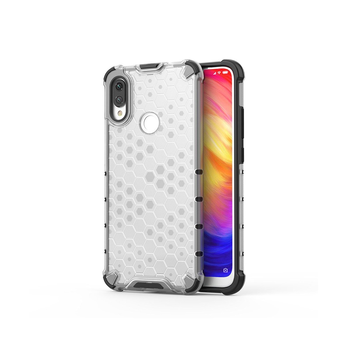 Funda Tipo Honeycomb Armor (Pc+Tpu) Transparente para Xiaomi Redmi Note 7