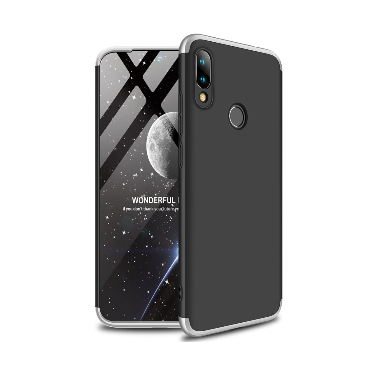 Funda Carcasa GKK 360 para Xiaomi Redmi 7 Color Negra / Plata