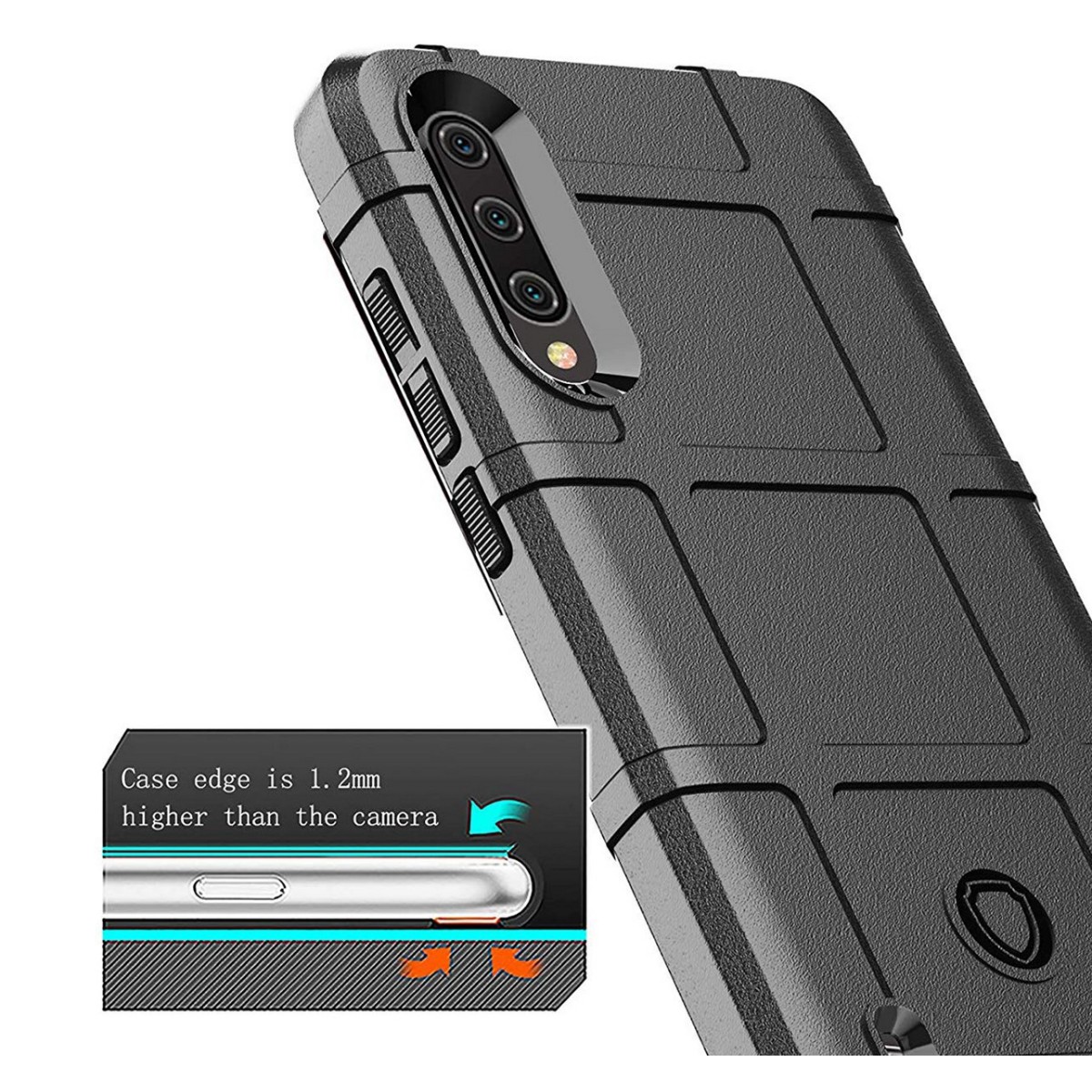 Funda Armor Rugged Shield Antigolpes para Xiaomi Mi 9 Lite color Negra