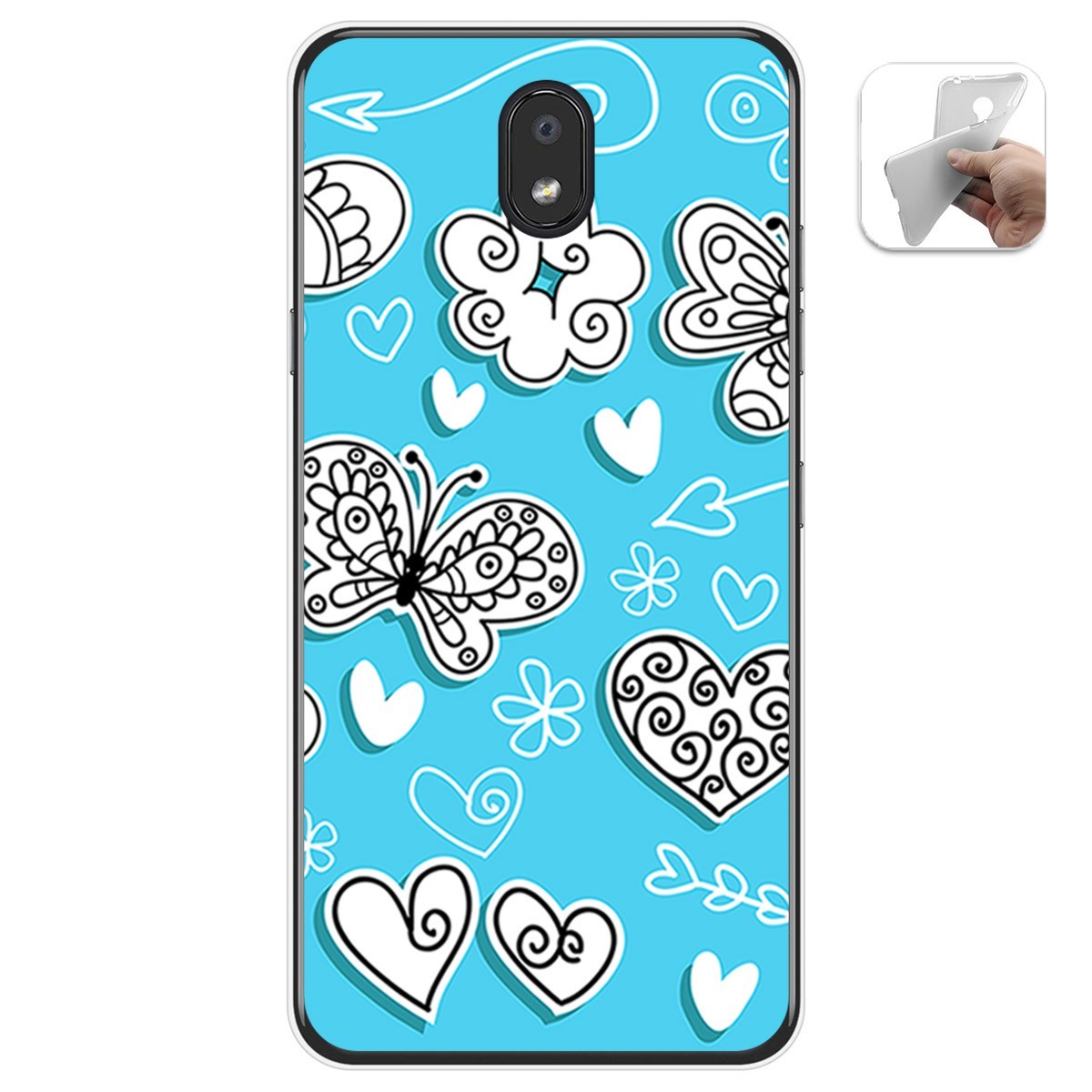 Funda Gel Tpu para Lg K30 diseño Mariposas Dibujos