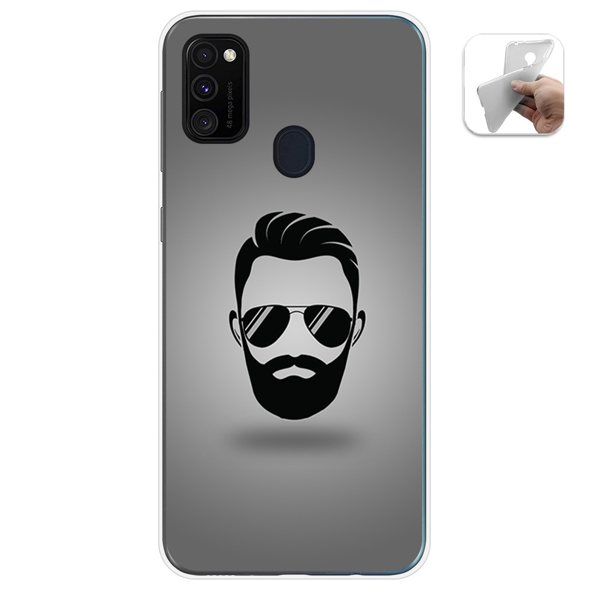 Funda Gel Tpu para Samsung Galaxy M30s / M21 diseño Barba Dibujos