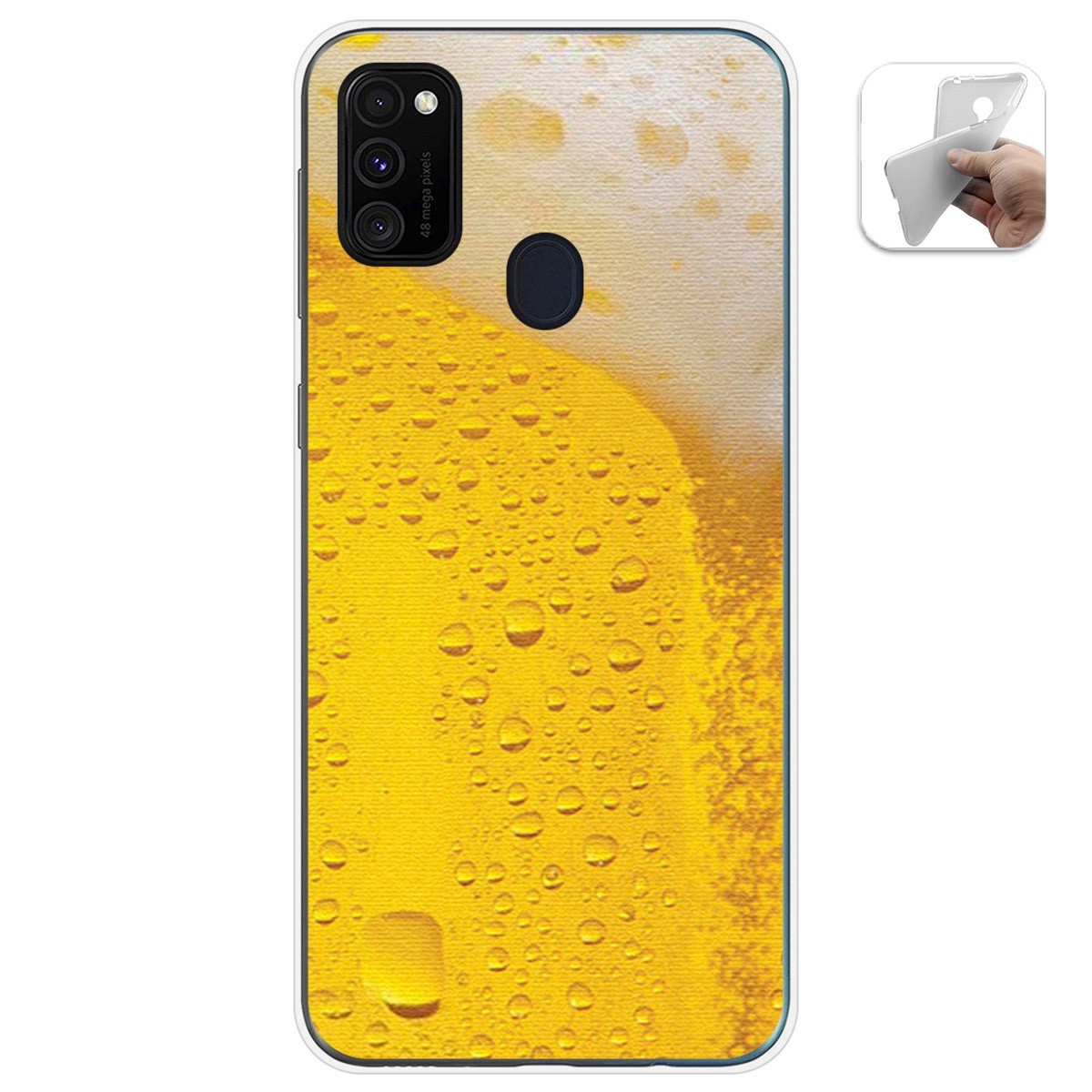 Funda Gel Tpu para Samsung Galaxy M30s / M21 diseño Cerveza Dibujos