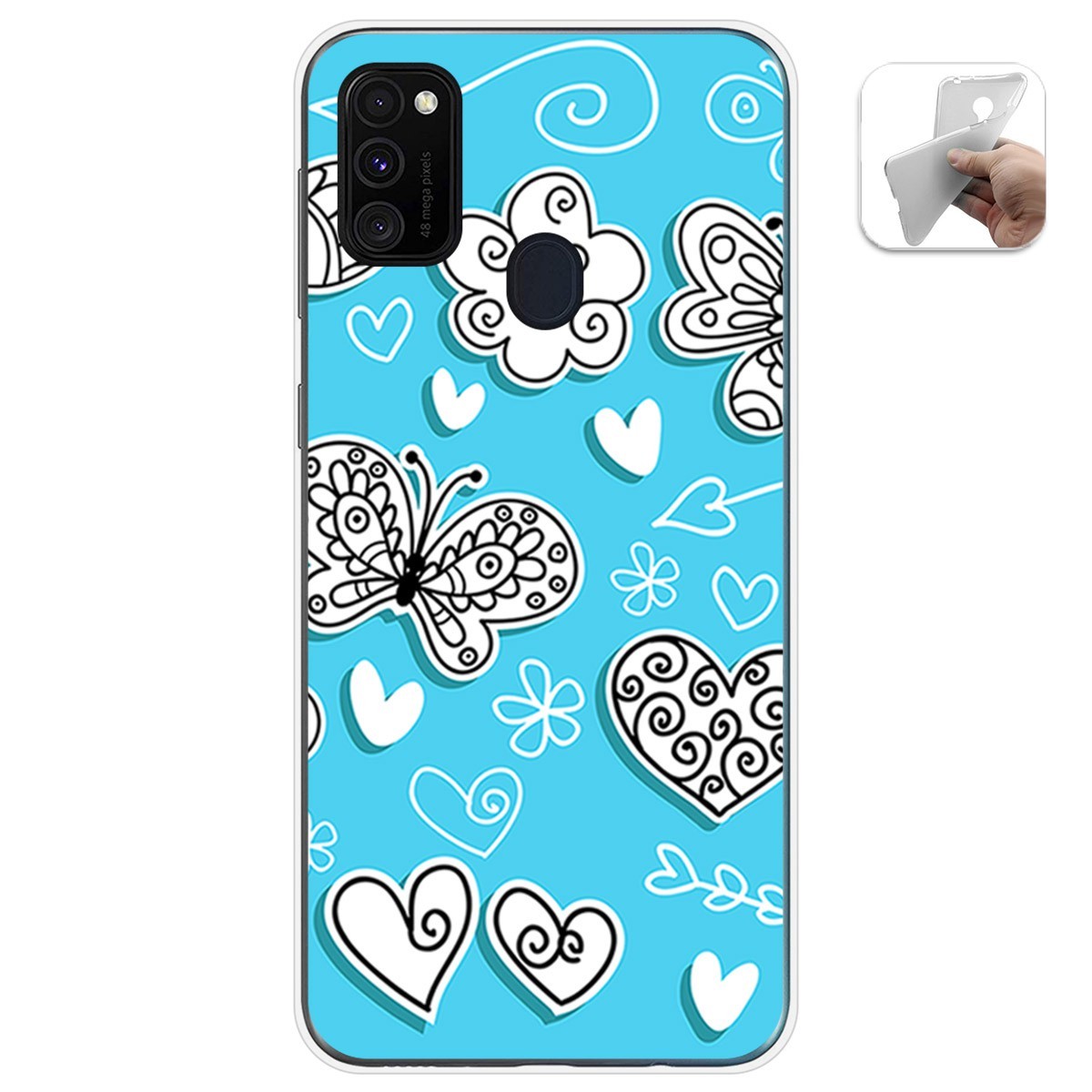 Funda Gel Tpu para Samsung Galaxy M30s / M21 diseño Mariposas Dibujos