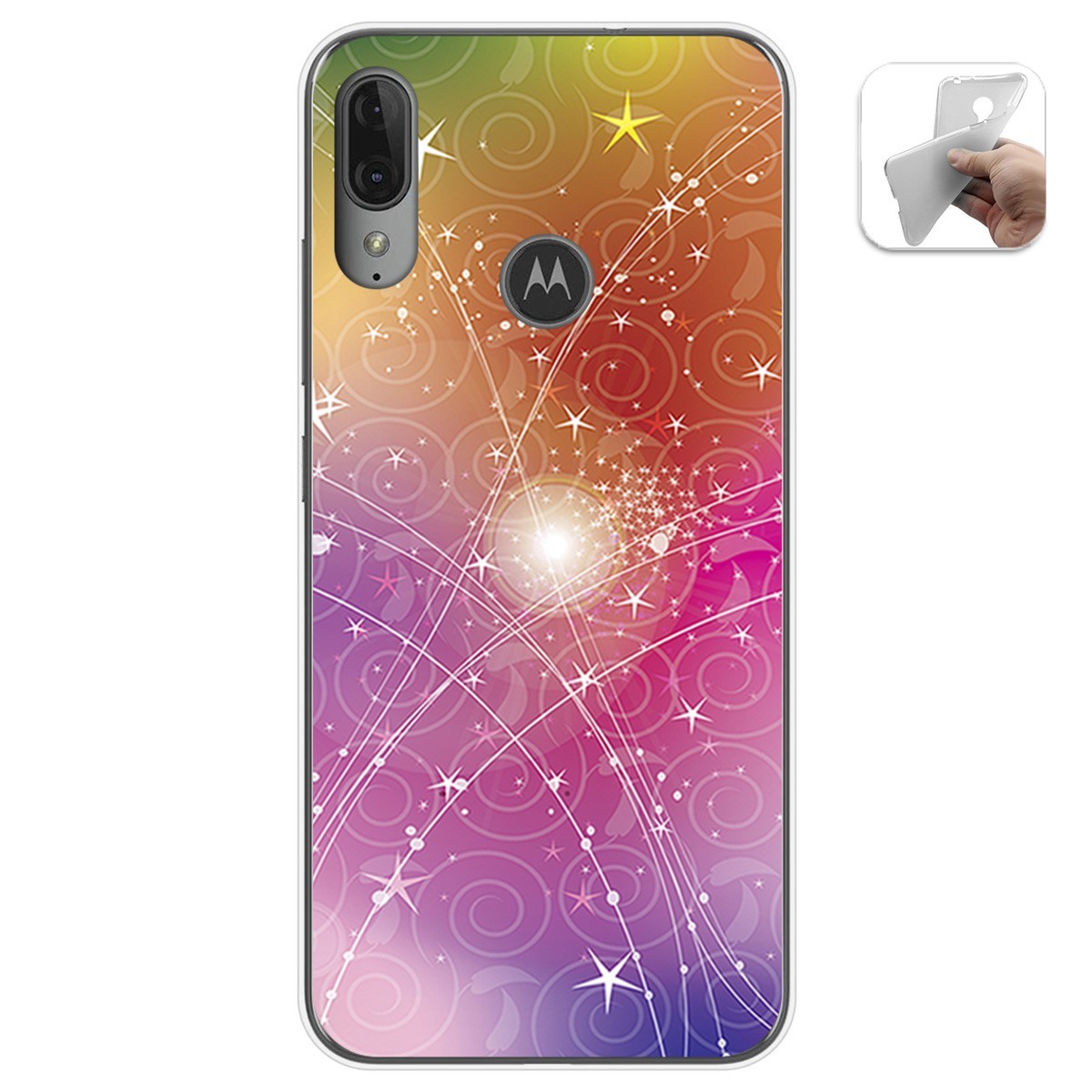 Funda Gel Tpu para Motorola Moto E6 Plus diseño Abstracto Dibujos