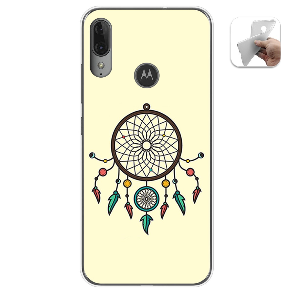 Funda Gel Tpu para Motorola Moto E6 Plus diseño Atrapasueños Dibujos