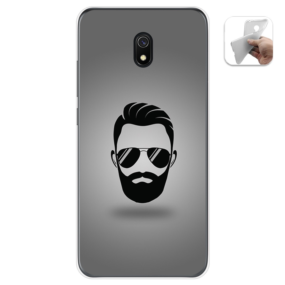 Funda Gel Tpu para Xiaomi Redmi 8A diseño Barba Dibujos