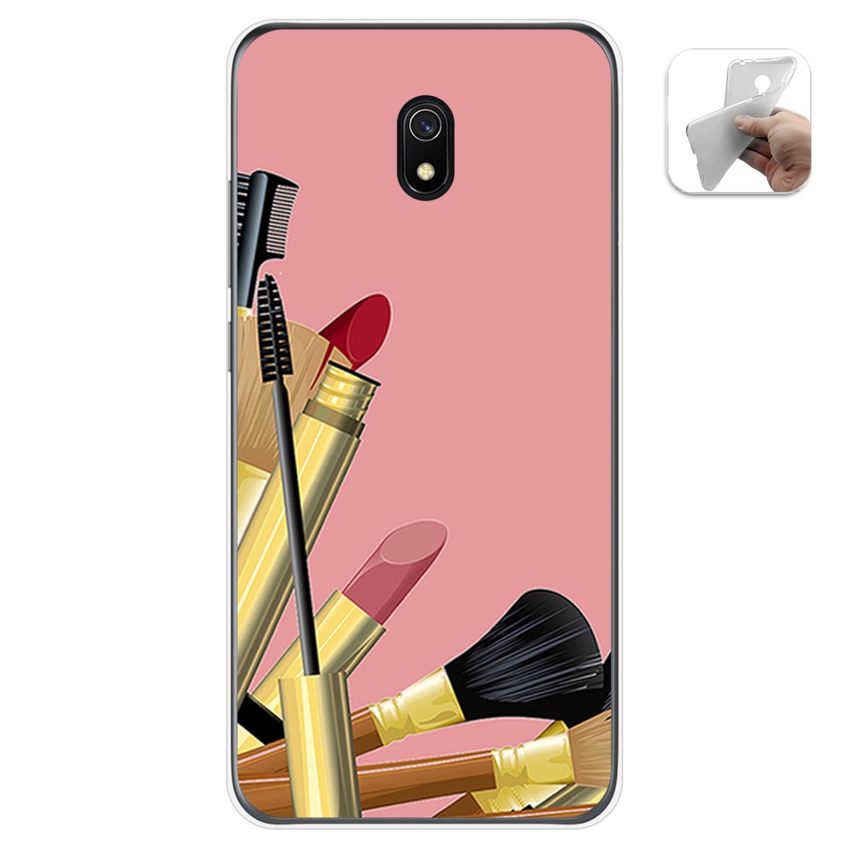 Funda Gel Tpu para Xiaomi Redmi 8A diseño Brochas Dibujos