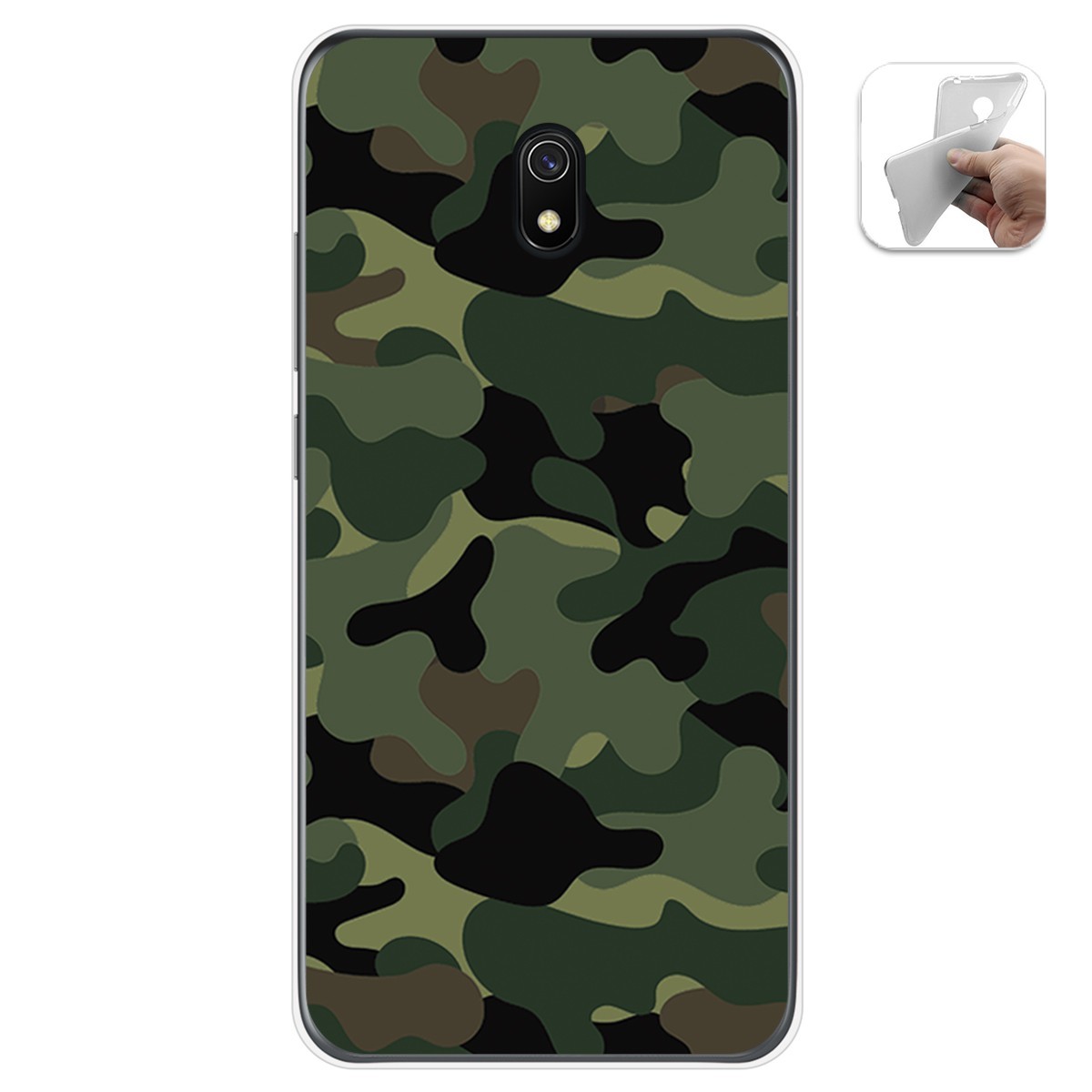 Funda Gel Tpu para Xiaomi Redmi 8A diseño Camuflaje Dibujos
