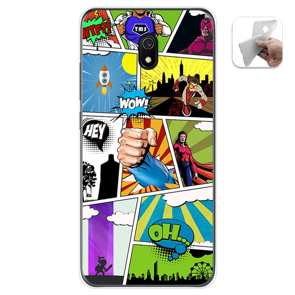 Funda Gel Tpu para Xiaomi Redmi 8A diseño Comic Dibujos