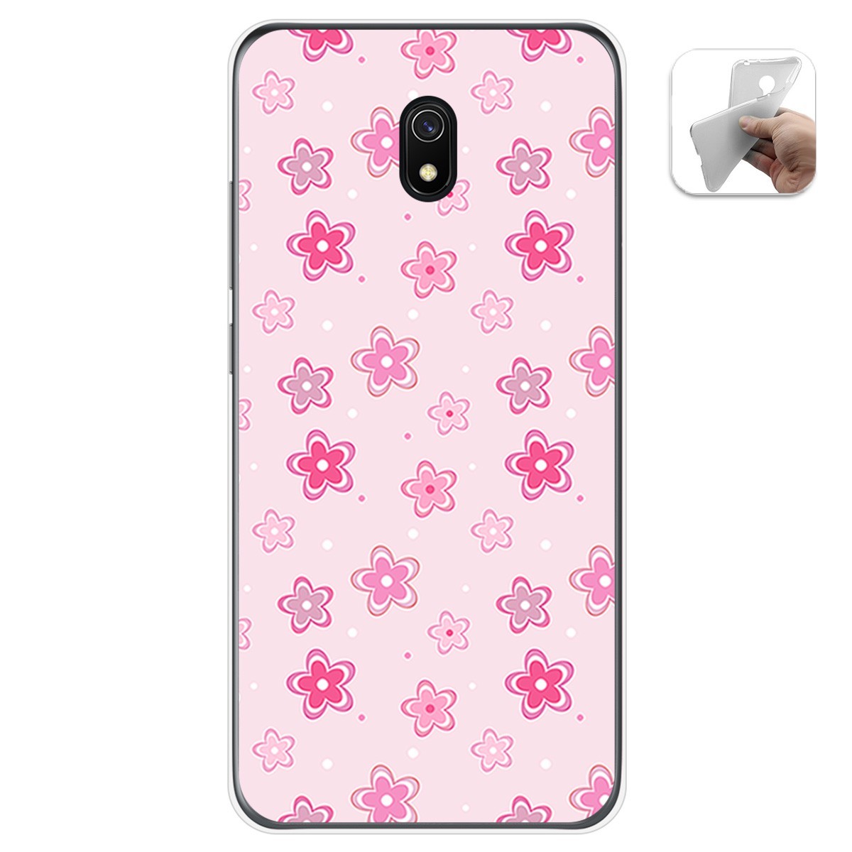 Funda Gel Tpu para Xiaomi Redmi 8A diseño Flores Dibujos