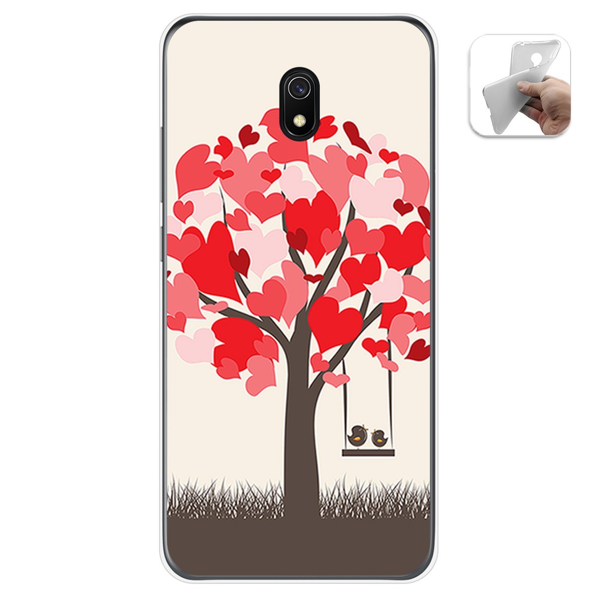 Funda Gel Tpu para Xiaomi Redmi 8A diseño Pajaritos Dibujos