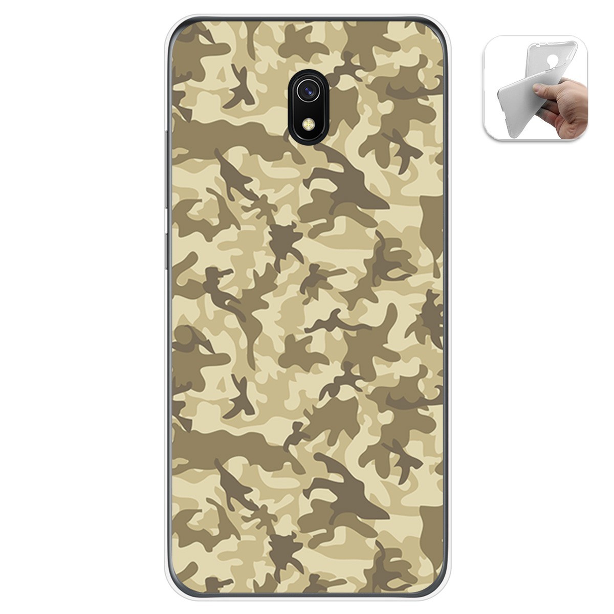 Funda Gel Tpu para Xiaomi Redmi 8A diseño Sand Camuflaje Dibujos