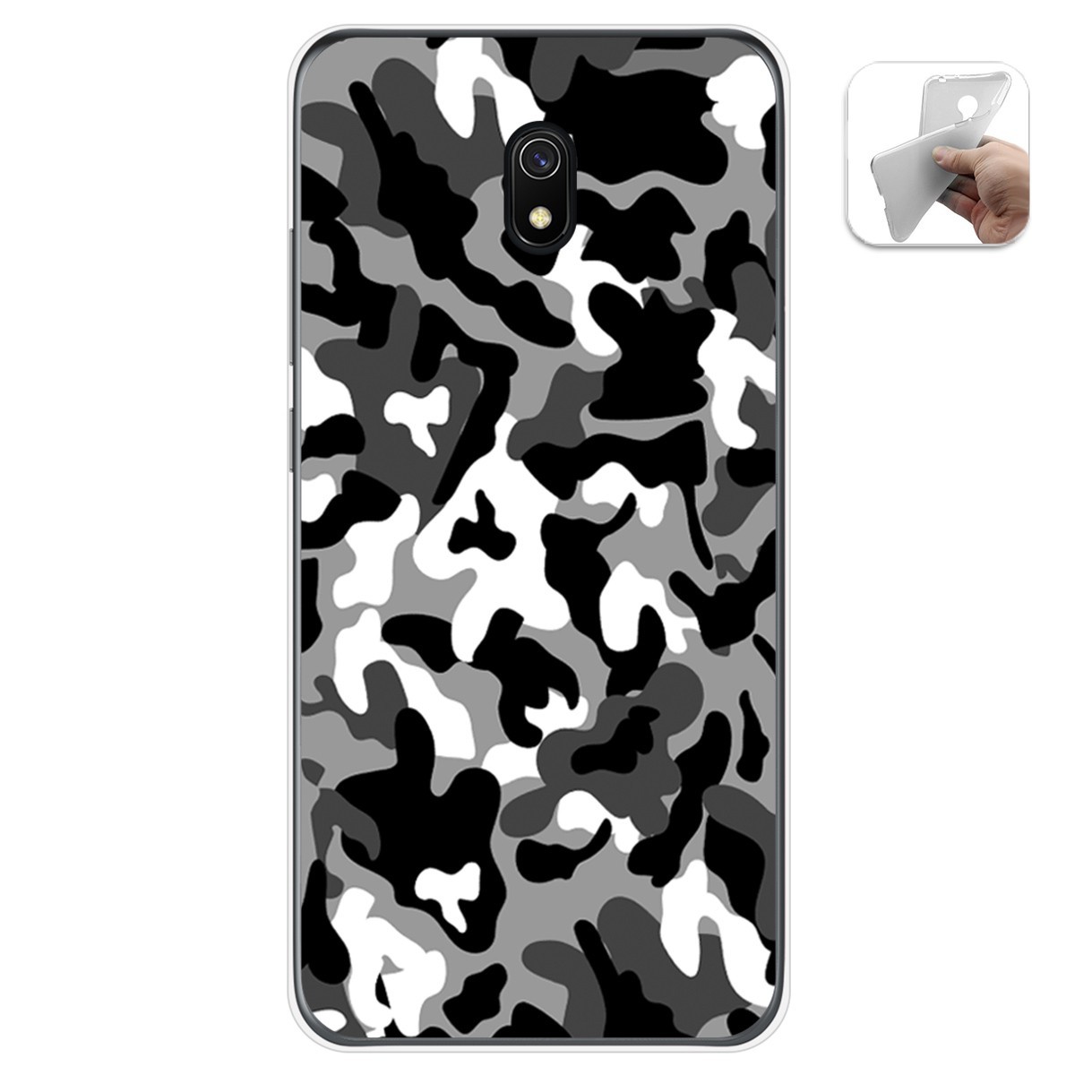 Funda Gel Tpu para Xiaomi Redmi 8A diseño Snow Camuflaje Dibujos