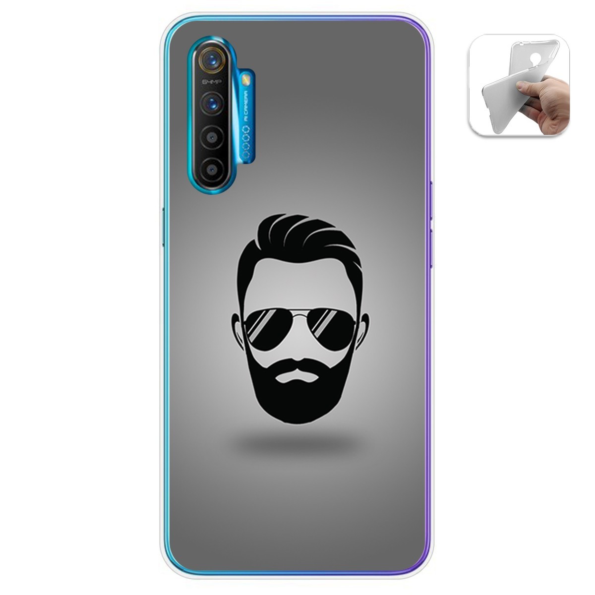Funda Gel Tpu para Realme X2 diseño Barba Dibujos
