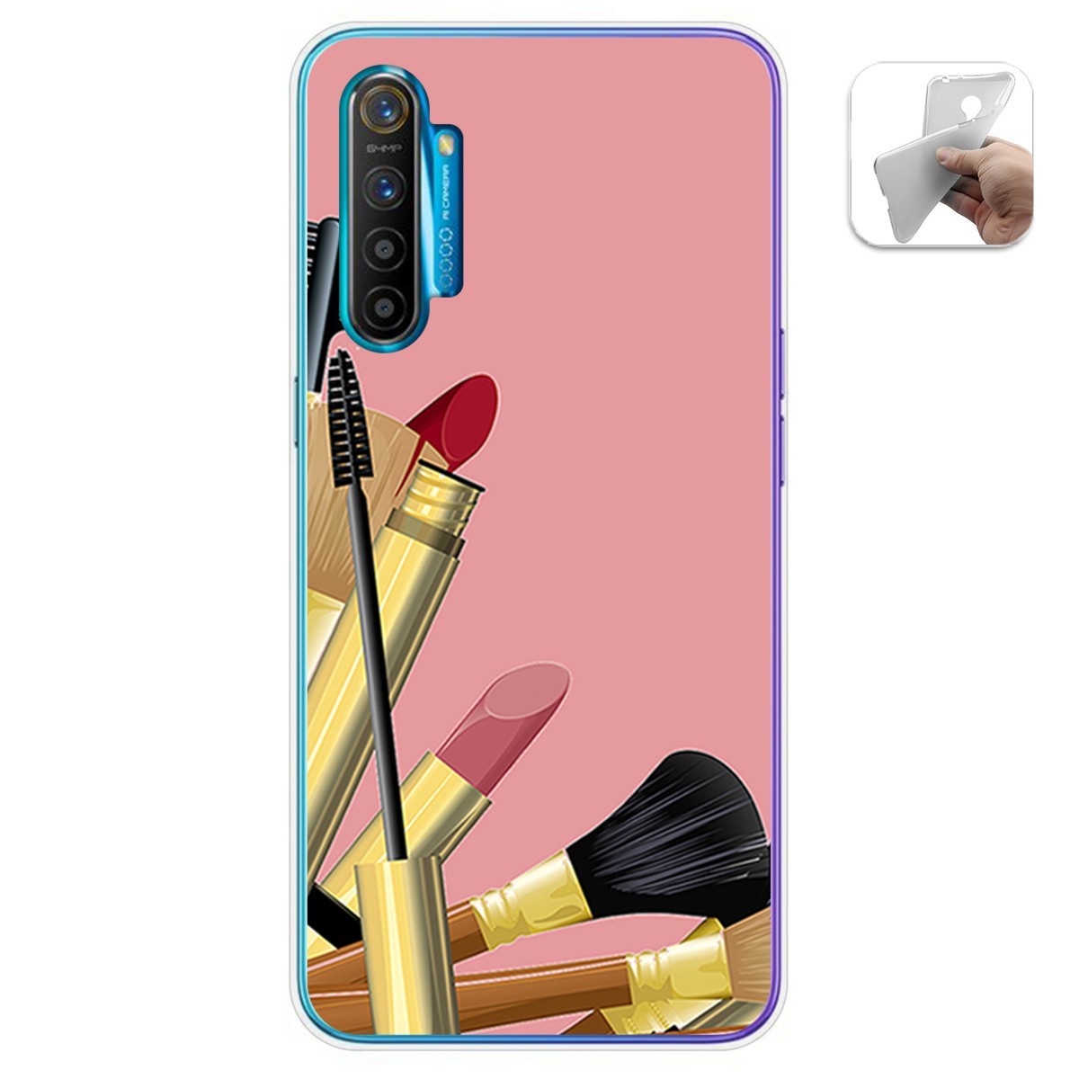 Funda Gel Tpu para Realme X2 diseño Brochas Dibujos