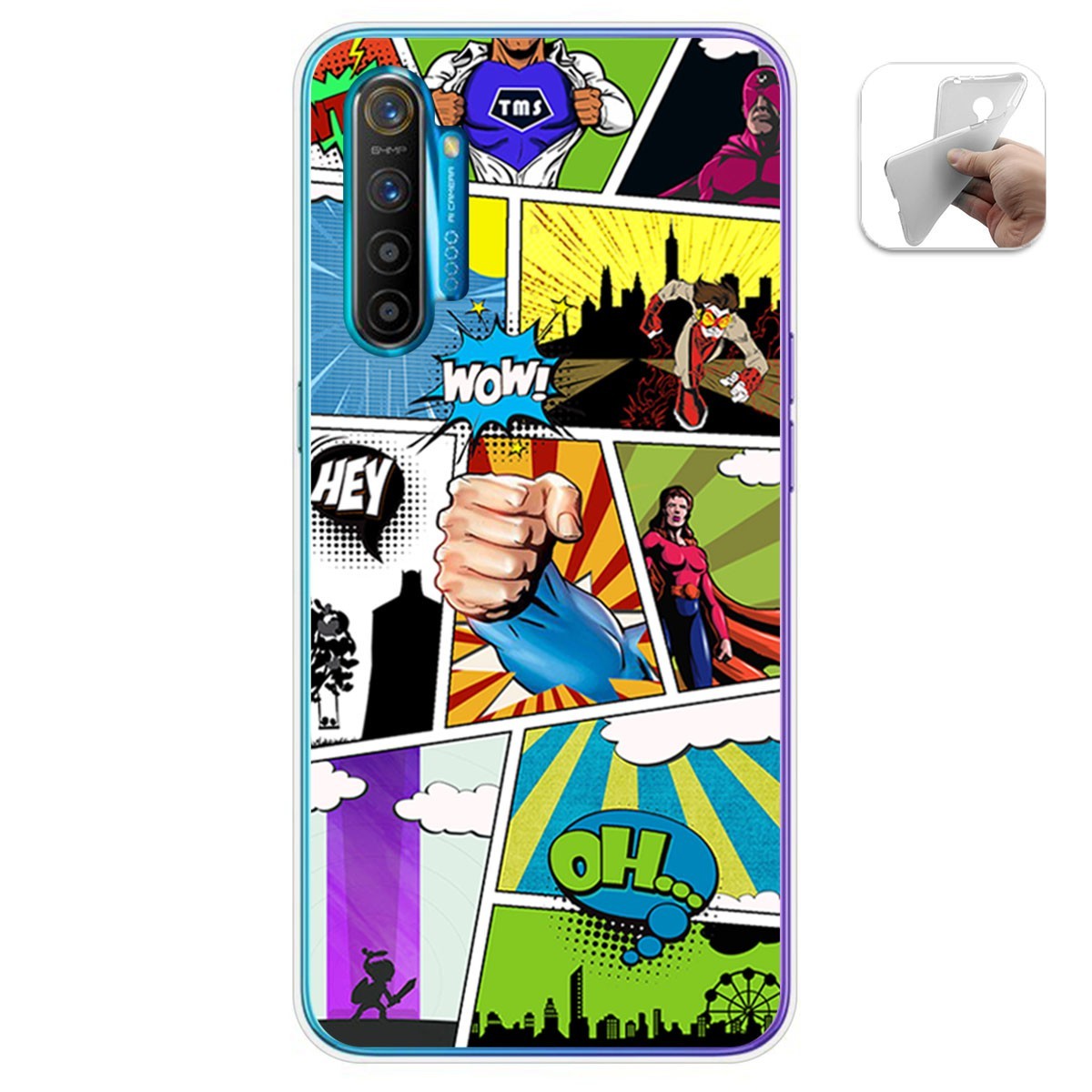 Funda Gel Tpu para Realme X2 diseño Comic Dibujos