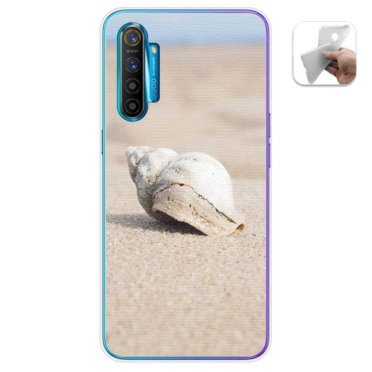 Funda Gel Tpu para Realme X2 diseño Concha Dibujos