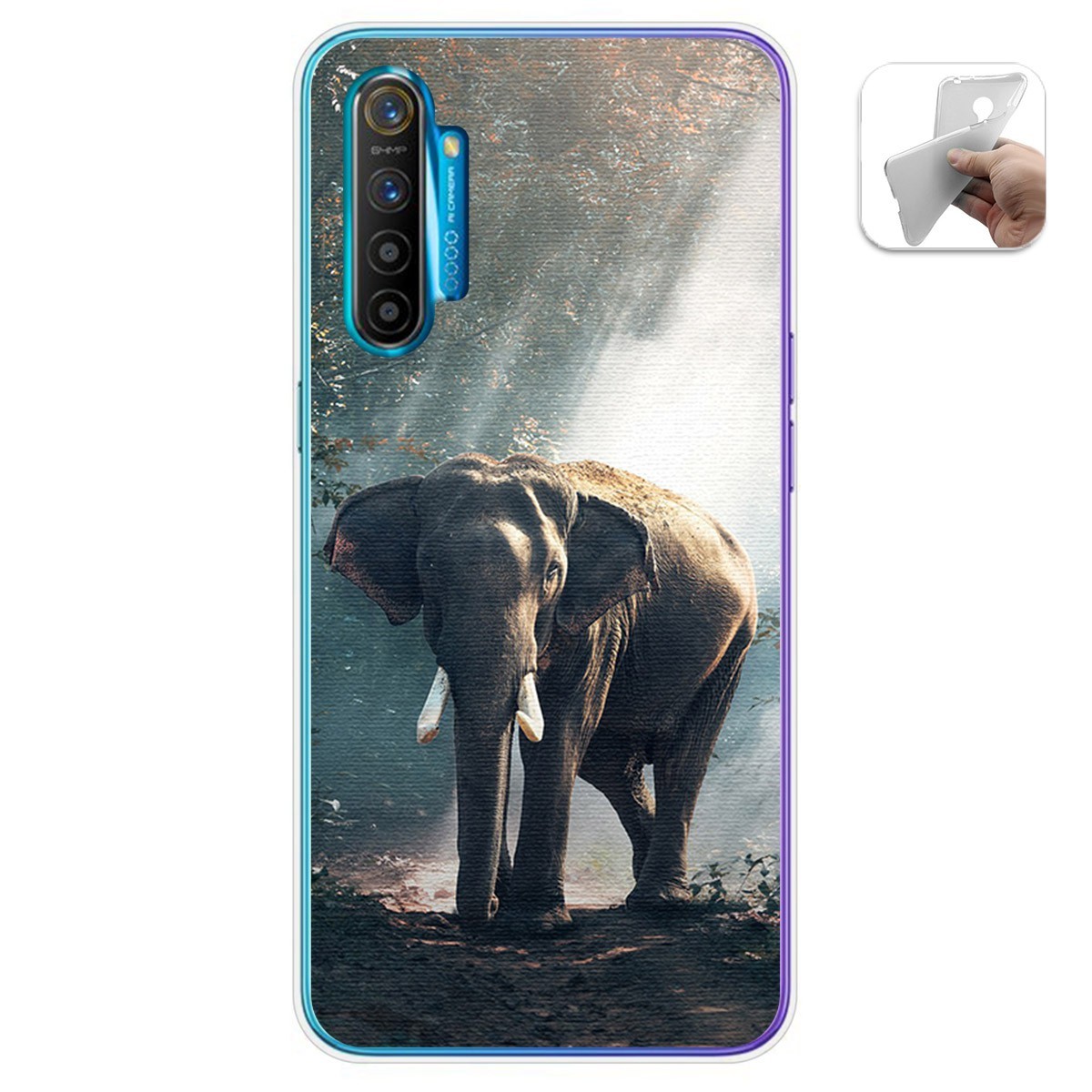 Funda Gel Tpu para Realme X2 diseño Elefante Dibujos