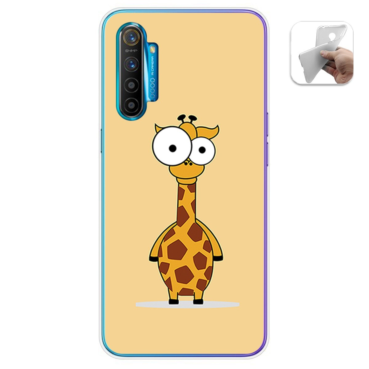 Funda Gel Tpu para Realme X2 diseño Jirafa Dibujos