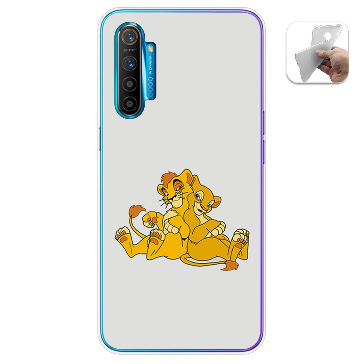 Funda Gel Tpu para Realme X2 diseño Leones Dibujos
