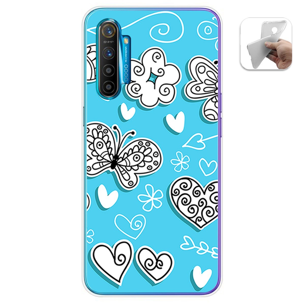 Funda Gel Tpu para Realme X2 diseño Mariposas Dibujos