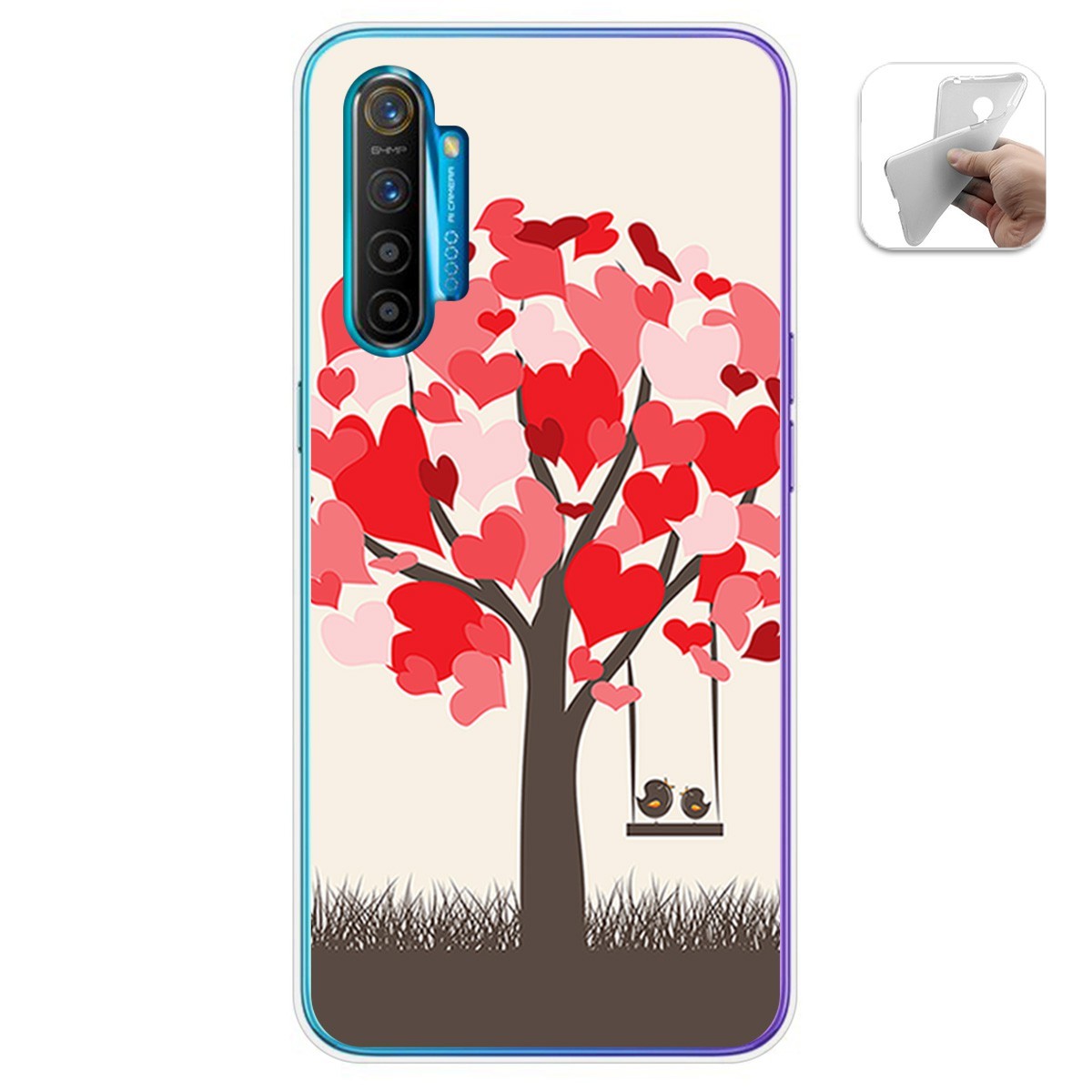 Funda Gel Tpu para Realme X2 diseño Pajaritos Dibujos