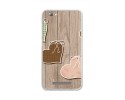 Funda Gel Tpu para Zte Blade A610 / A612  Diseño Corazones Madera Dibujos
