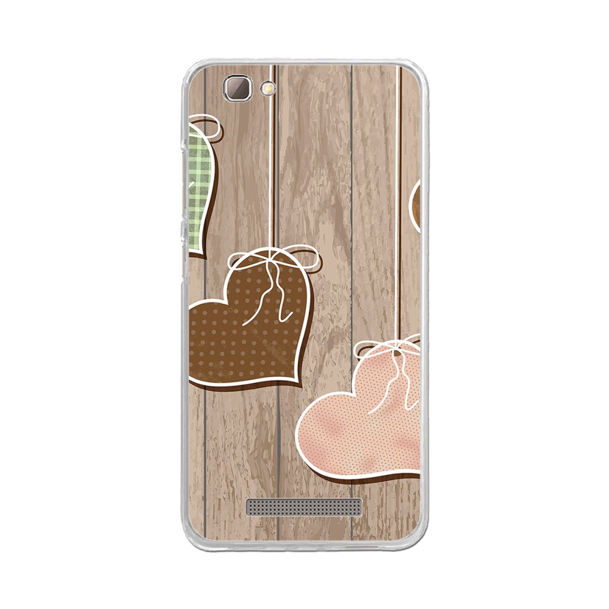 Funda Gel Tpu para Zte Blade A610 / A612  Diseño Corazones Madera Dibujos