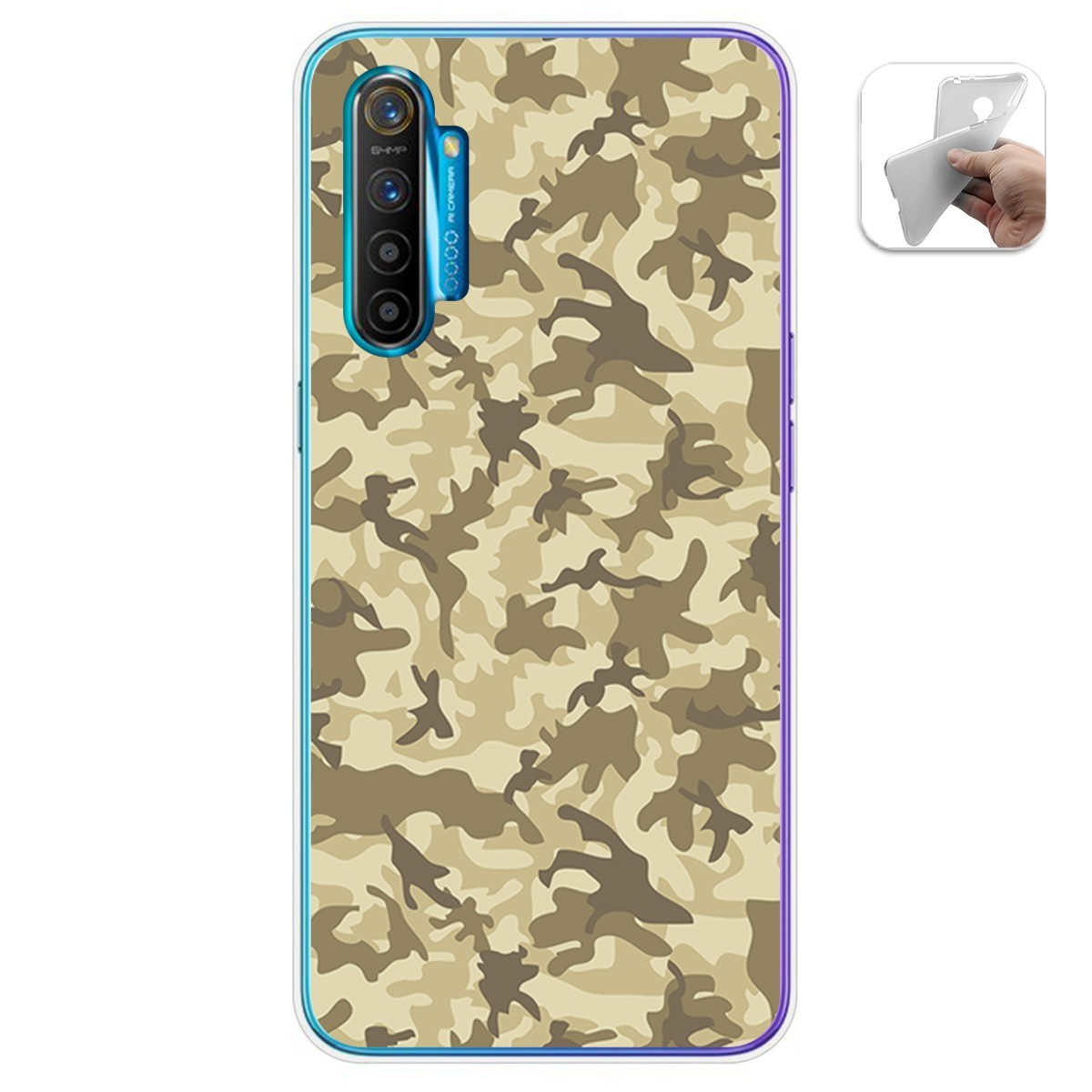 Funda Gel Tpu para Realme X2 diseño Sand Camuflaje Dibujos