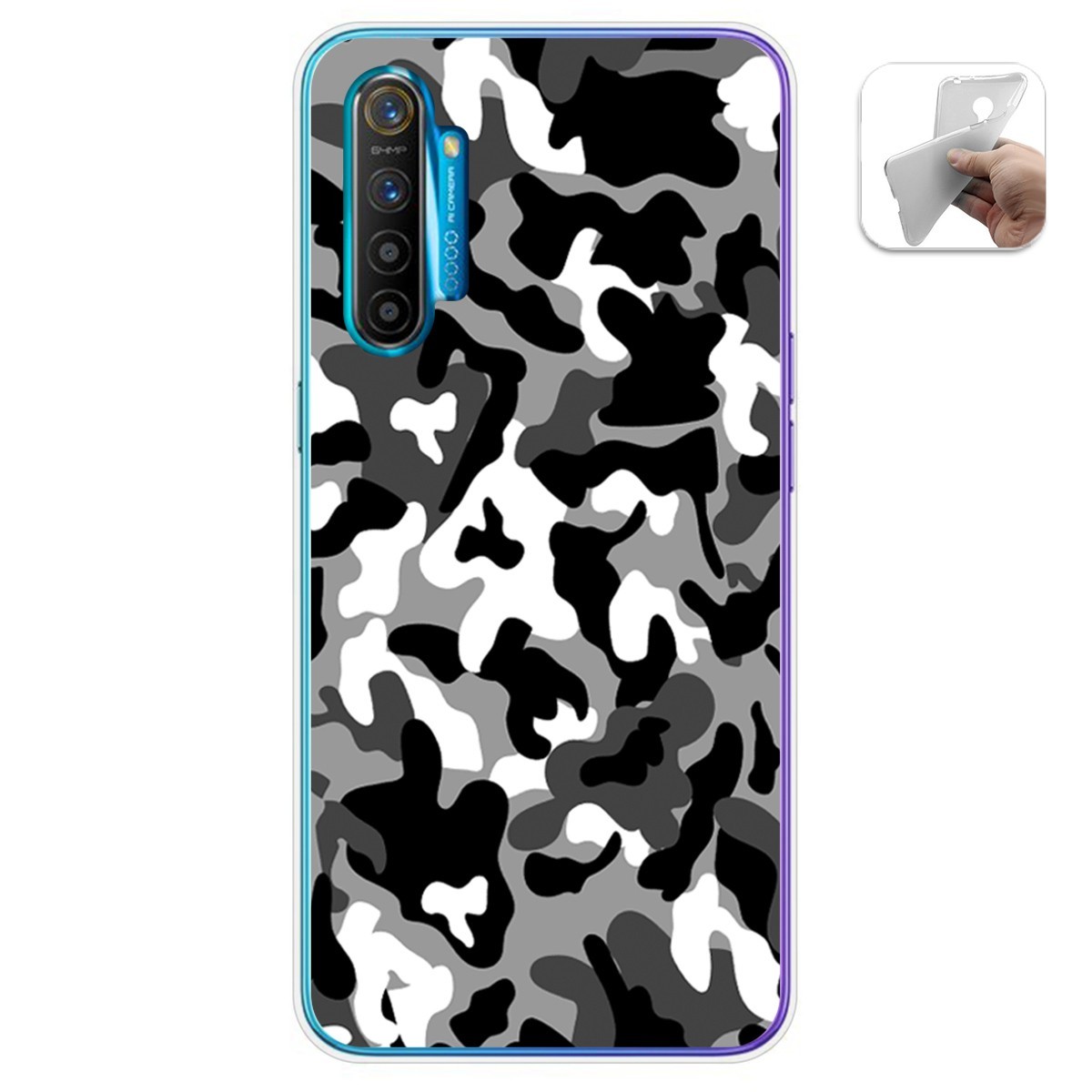 Funda Gel Tpu para Realme X2 diseño Snow Camuflaje Dibujos