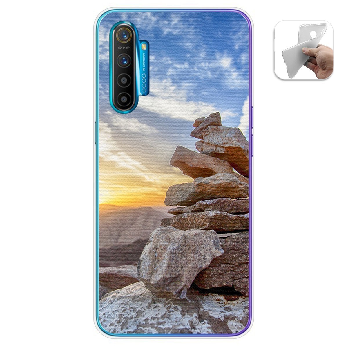 Funda Gel Tpu para Realme X2 diseño Sunset Dibujos