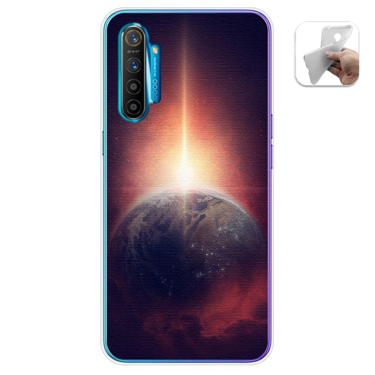 Funda Gel Tpu para Realme X2 diseño Tierra Dibujos