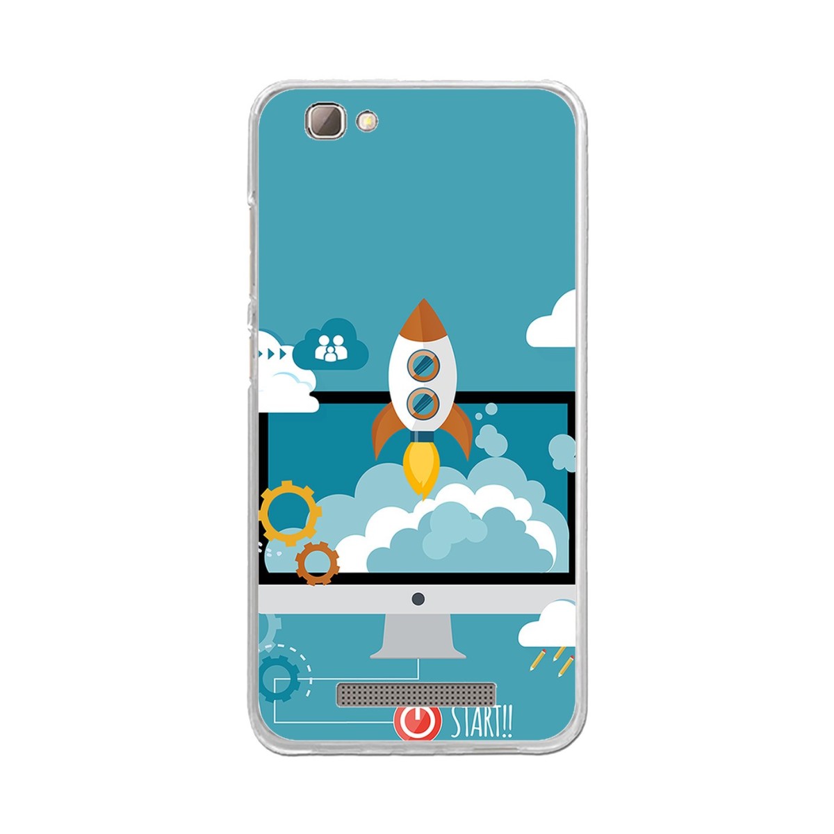 Funda Gel Tpu para Zte Blade A610 / A612  Diseño Cohete Dibujos