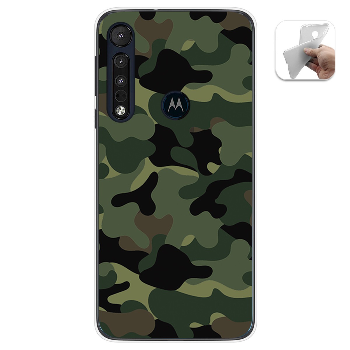 Funda Gel Tpu para Motorola One Macro diseño Camuflaje Dibujos