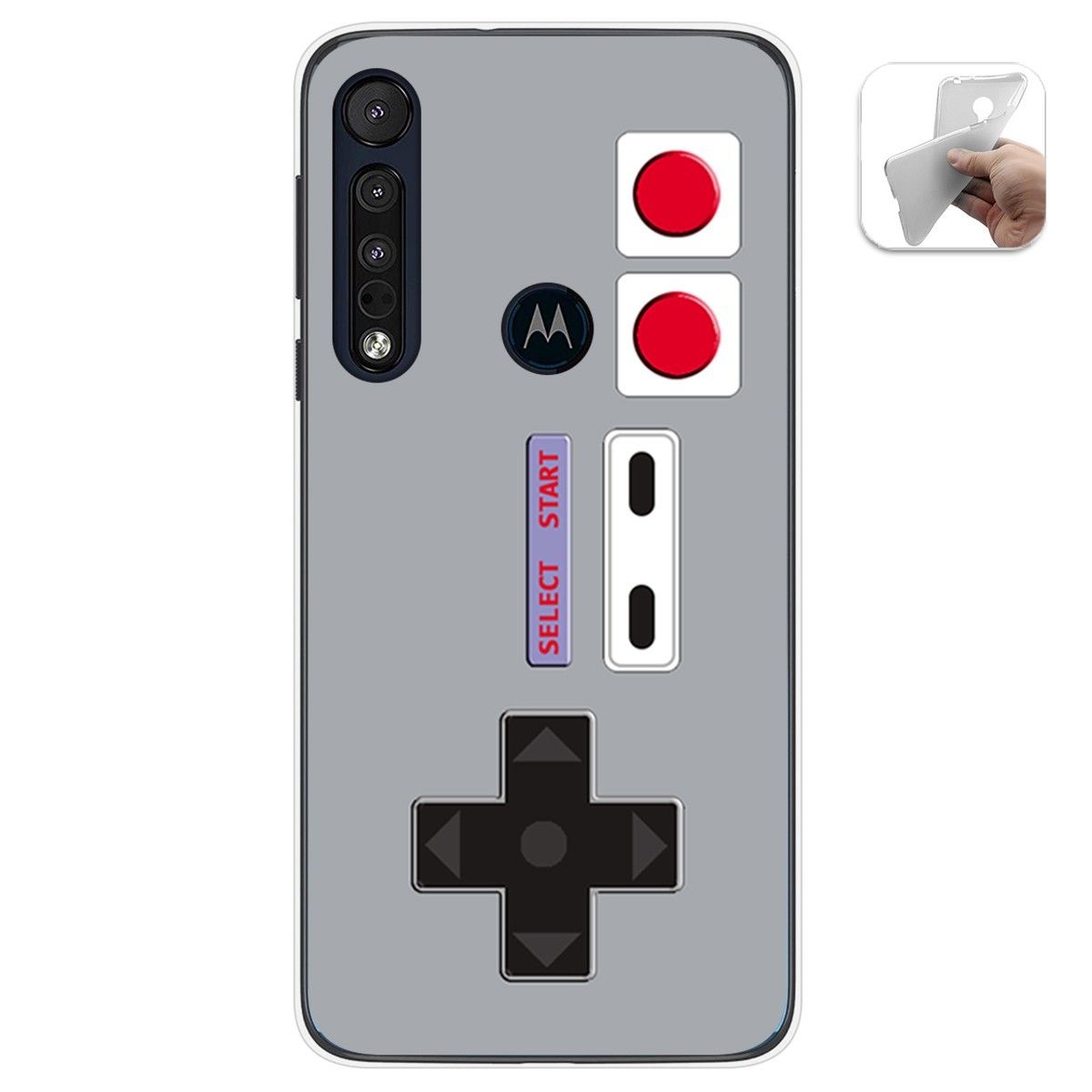 Funda Gel Tpu para Motorola One Macro diseño Consola Dibujos