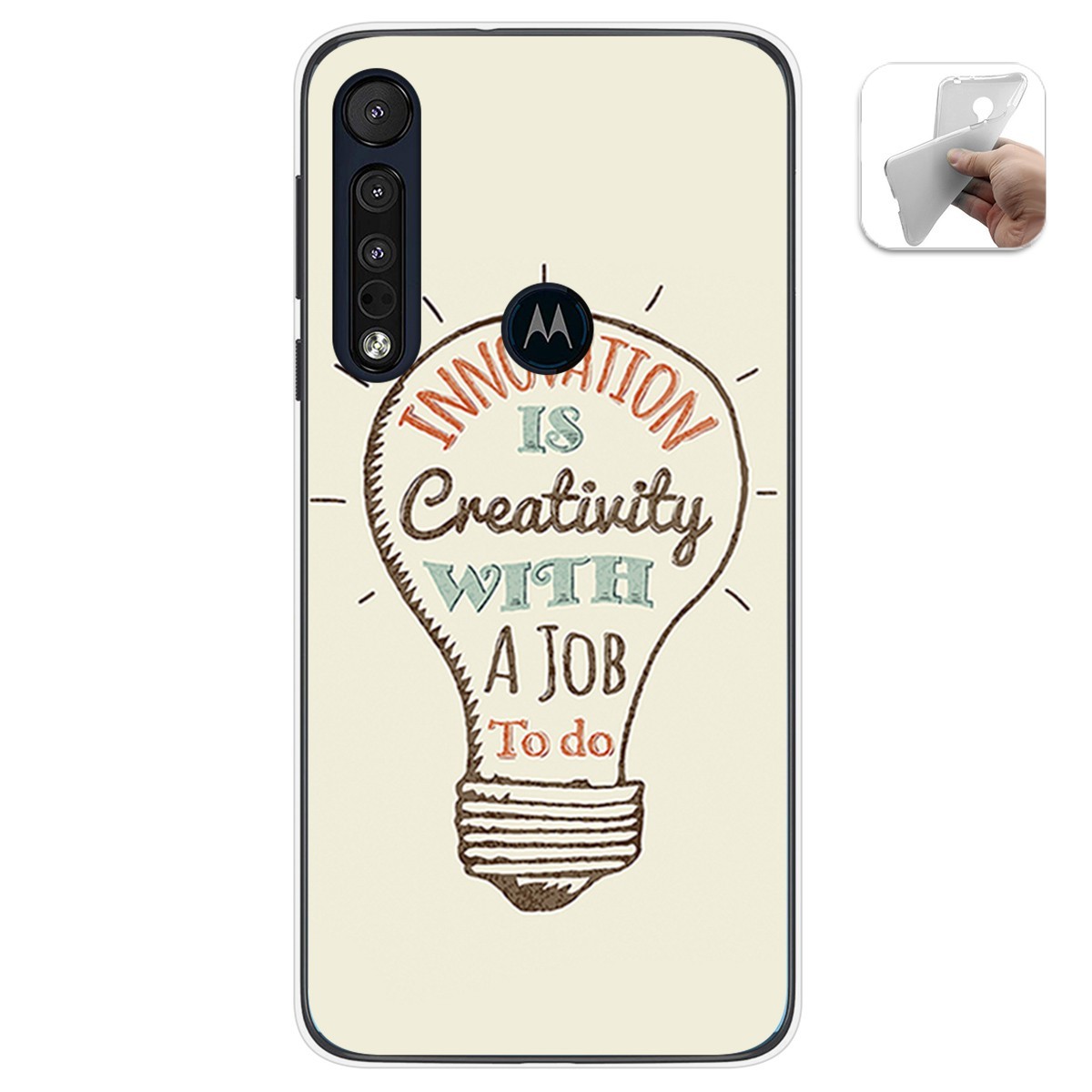 Funda Gel Tpu para Motorola One Macro diseño Creativity Dibujos