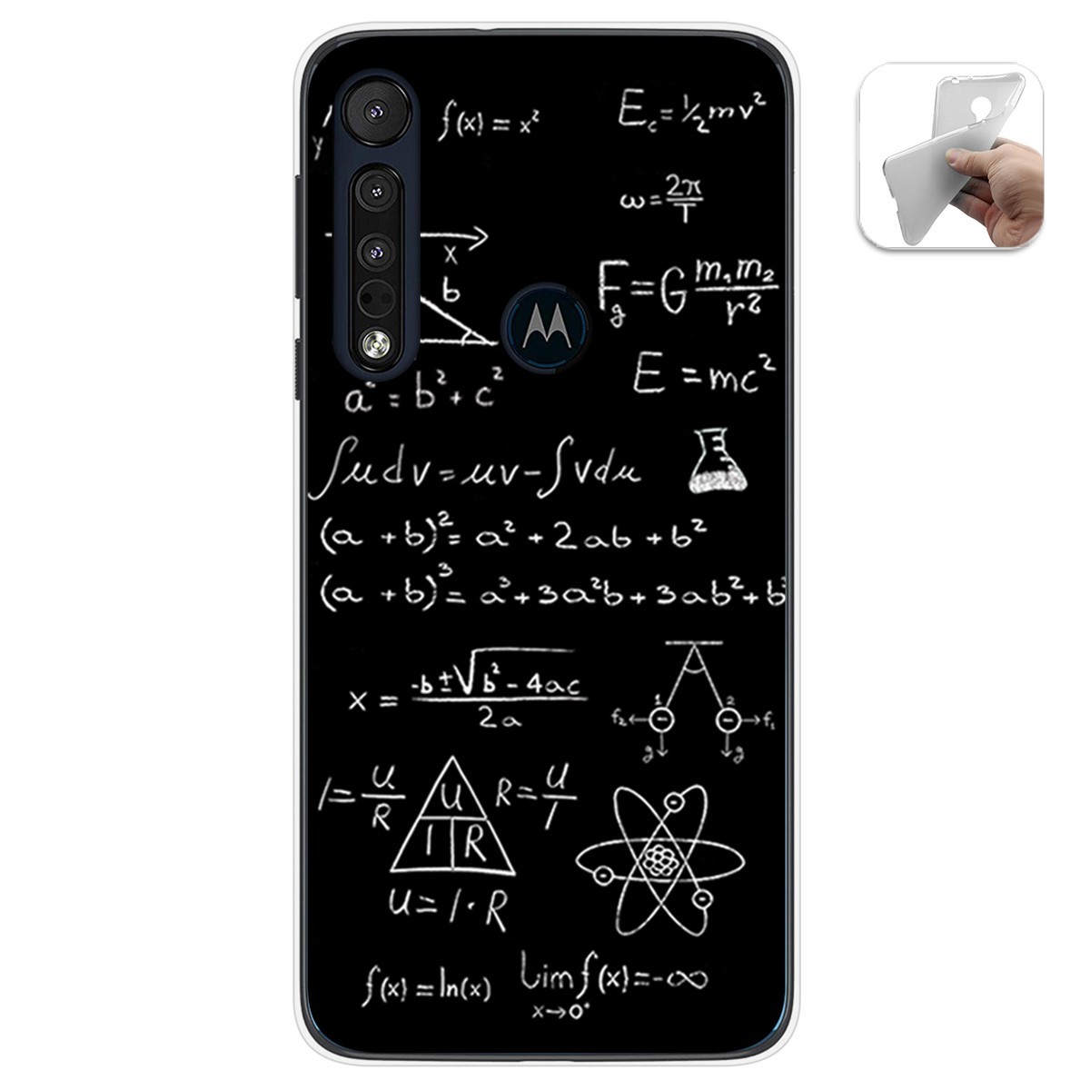 Funda Gel Tpu para Motorola One Macro diseño Formulas Dibujos