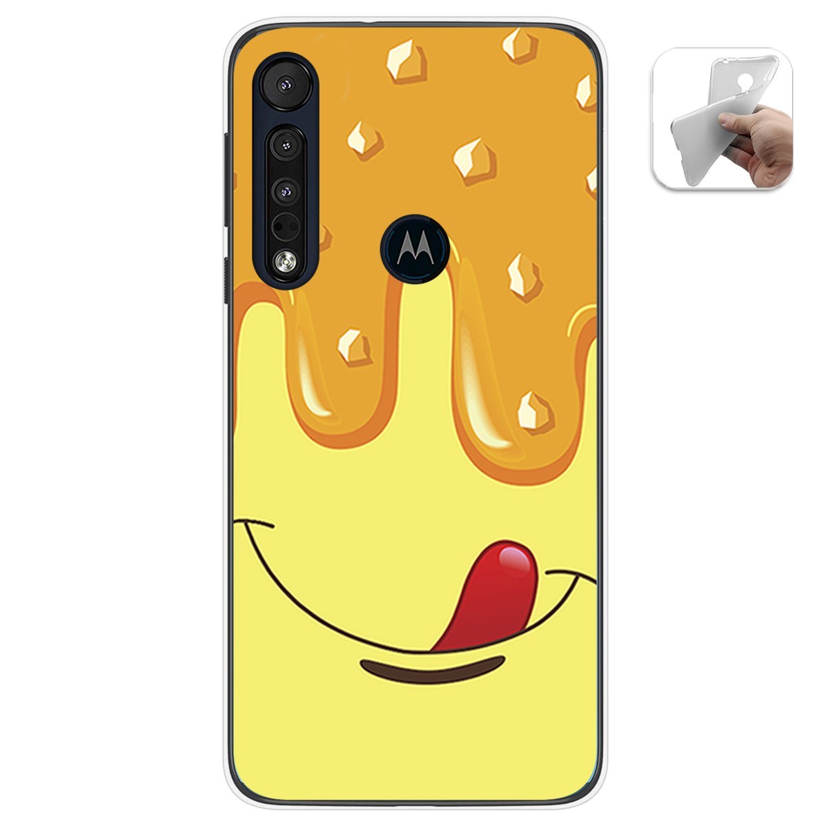 Funda Gel Tpu para Motorola One Macro diseño Helado Vainilla Dibujos