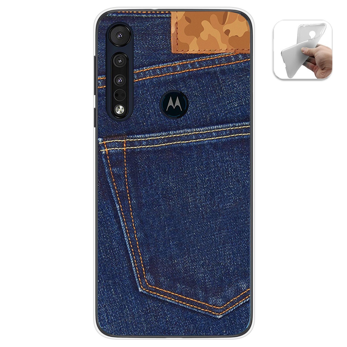 Funda Gel Tpu para Motorola One Macro diseño Vaquero Dibujos