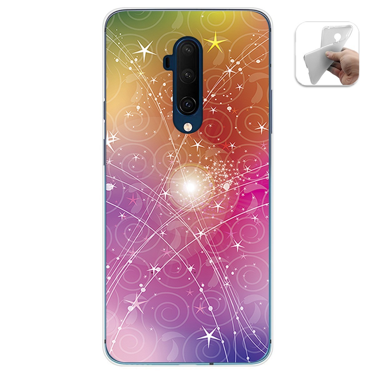 Funda Gel Tpu para Oneplus 7T Pro diseño Abstracto Dibujos