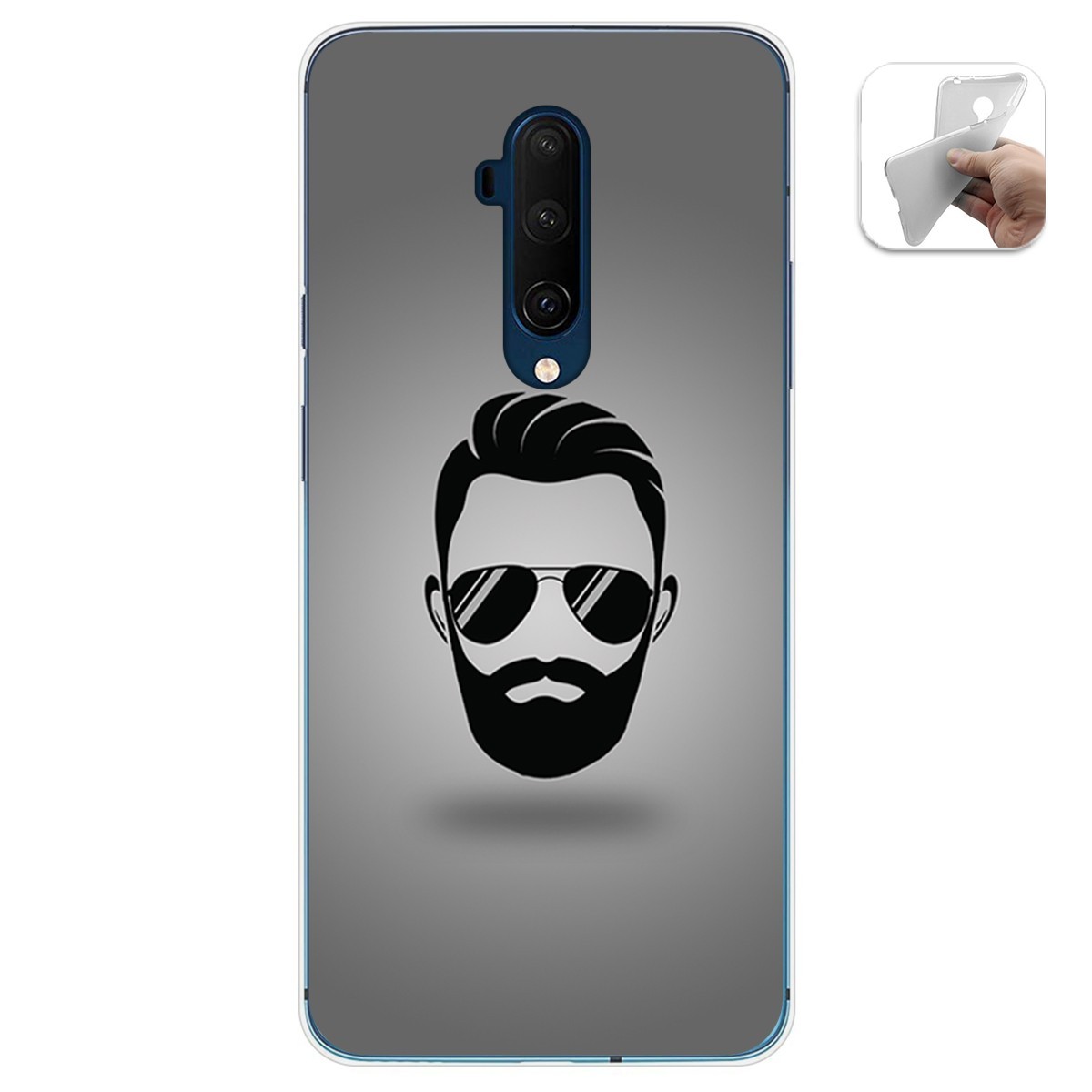 Funda Gel Tpu para Oneplus 7T Pro diseño Barba Dibujos