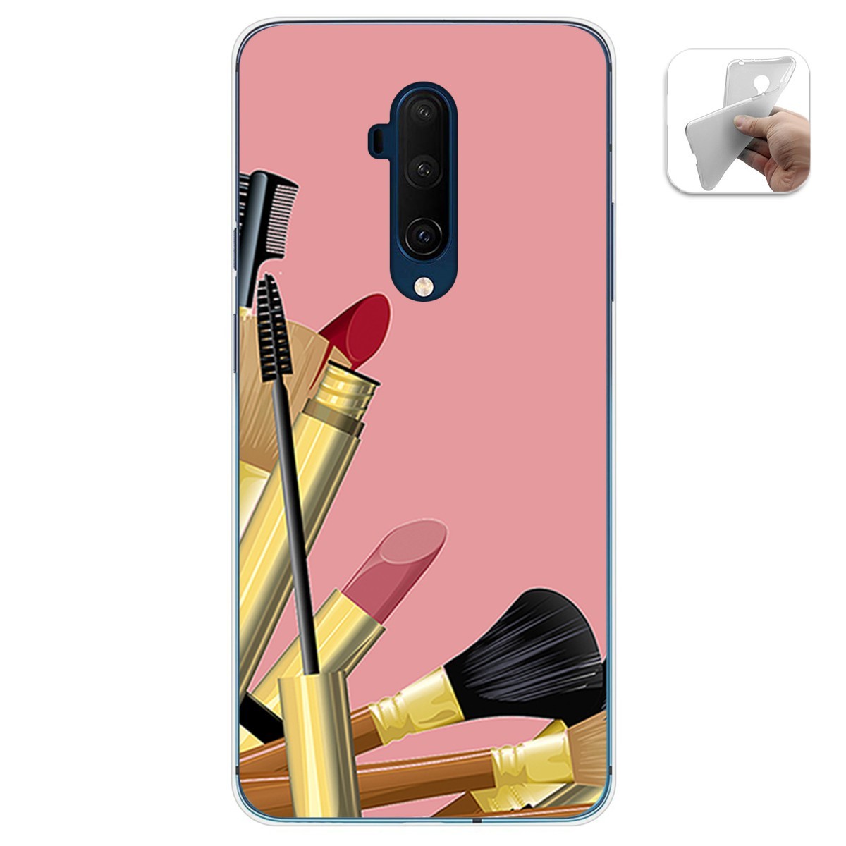 Funda Gel Tpu para Oneplus 7T Pro diseño Brochas Dibujos