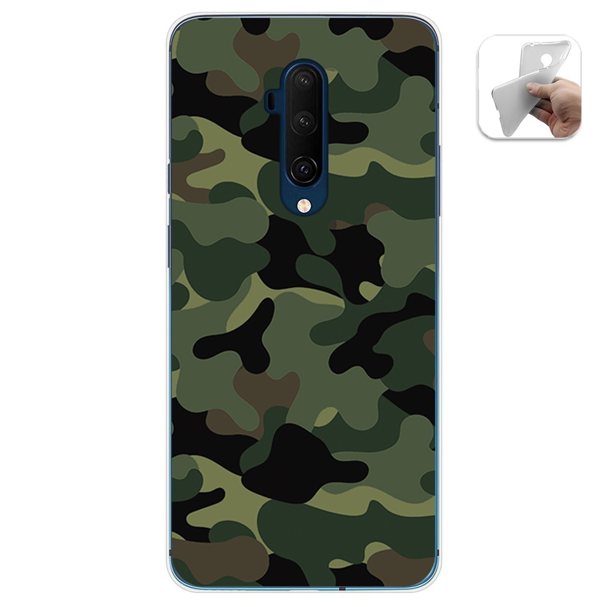 Funda Gel Tpu para Oneplus 7T Pro diseño Camuflaje Dibujos