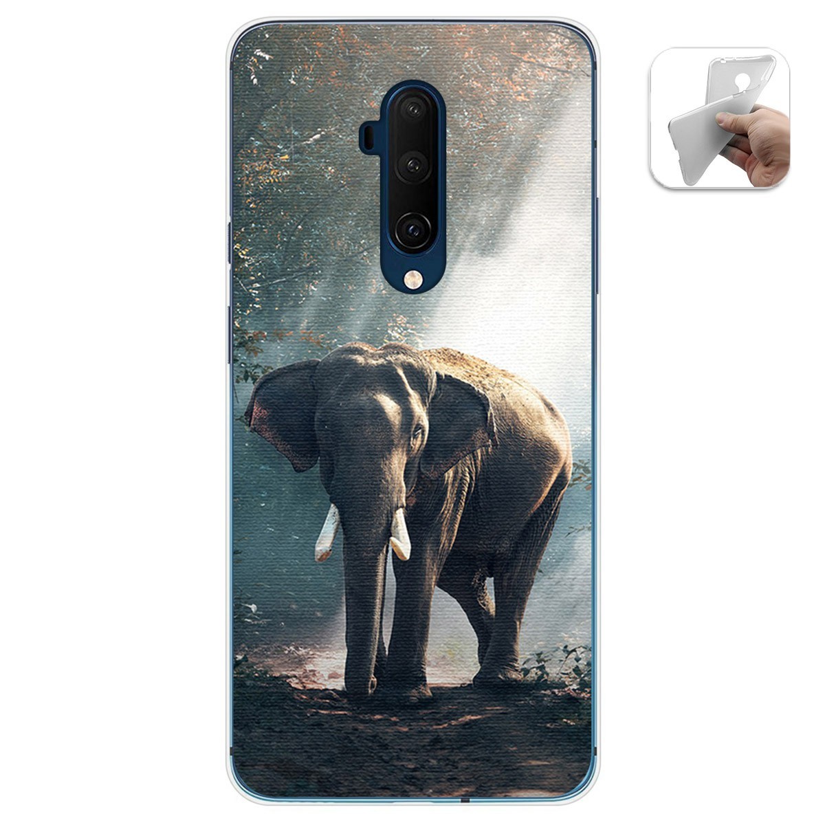 Funda Gel Tpu para Oneplus 7T Pro diseño Elefante Dibujos